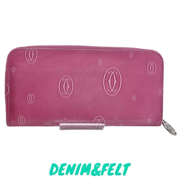 🩷Cartier Enamel Pink Mastline Happy Birthday Long Zip Around Wallet | PRELOVED! - Picture 3 of 9